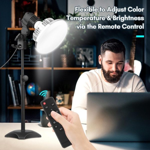 Other |   Tabletop Photography LED Lighting Kit with 150W Light Bulb Dimmable 3200K-5500K + E27 Lamp Socket + Desktop Stand + Remote Control for Home Studio Photography LED Lighting Other