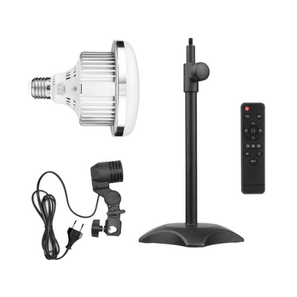 Other |   Tabletop Photography LED Lighting Kit with 85W Light Bulb Dimmable 3200K-5500K + E27 Lamp Socket + Desktop Stand + Remote Control for Home Studio Photography LED Lighting Other