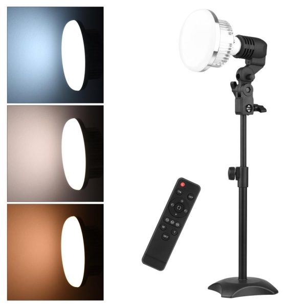 Other |   Tabletop Photography LED Lighting Kit with 85W Light Bulb Dimmable 3200K-5500K + E27 Lamp Socket + Desktop Stand + Remote Control for Home Studio Photography LED Lighting Other