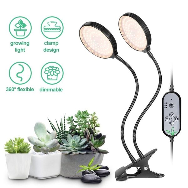 Other |   USB Plant Grow Light 78 LEDs Sunlight Full Spectrum Adjustable Desktop Clamp Growing Lamp for Indoor Plants 5 Dimmable Levels 4/8/12H Timer Black LED Lighting Black