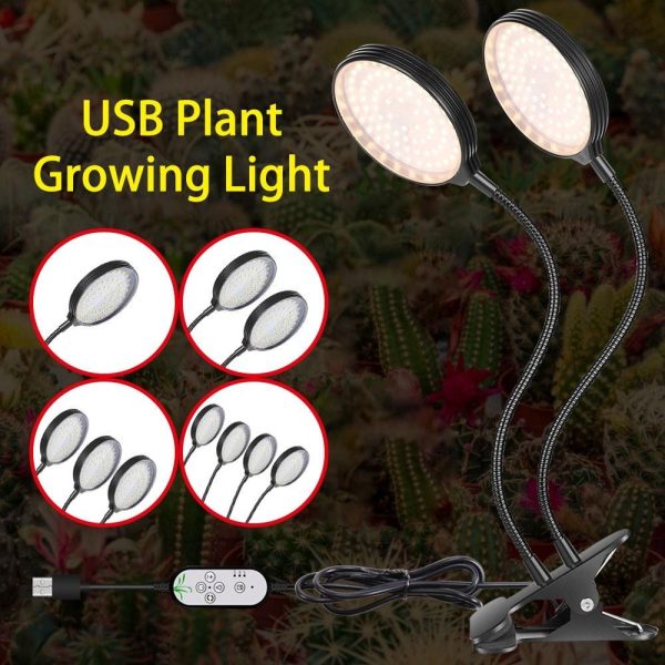 Other |   USB Plant Grow Light 78 LEDs Sunlight Full Spectrum Adjustable Desktop Clamp Growing Lamp for Indoor Plants 5 Dimmable Levels 4/8/12H Timer Black LED Lighting Black