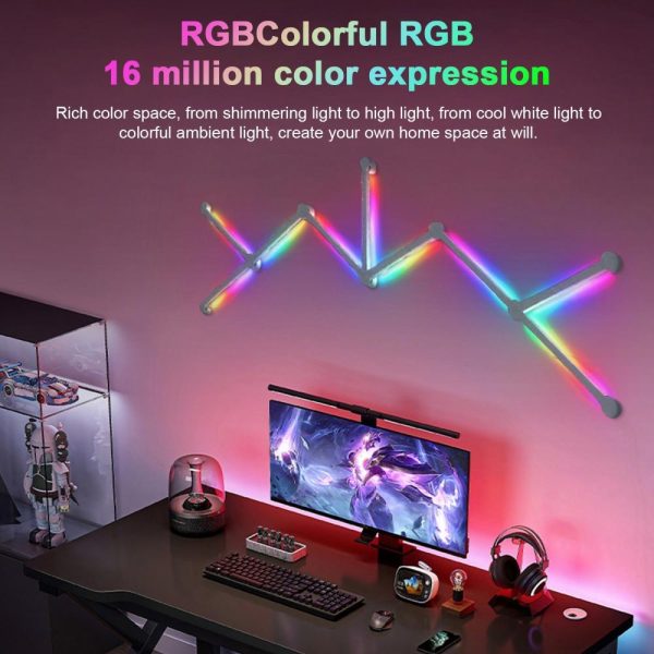 Other |   Wireless BT LED Creative Pickup Quantum Light DIY Indoor Wall Ambient Light Free Splicing Backlighting 16 Million Colors APP Control LED Lighting Other