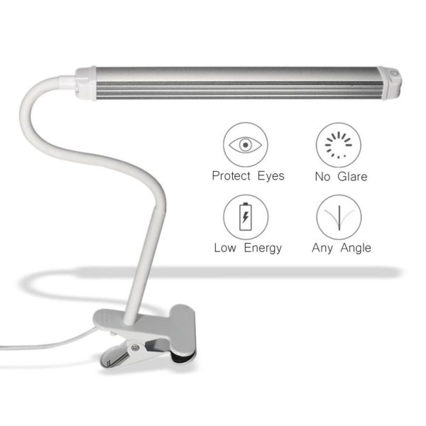 Portable lighting |   Clip-on Desk Lamp for Tattoo Nail Art Reading Beauty Makeup Table Lamp Eye Protection LED Light Bendable Flexible Reading Lamp USB Powered Silver LED Lighting Portable lighting