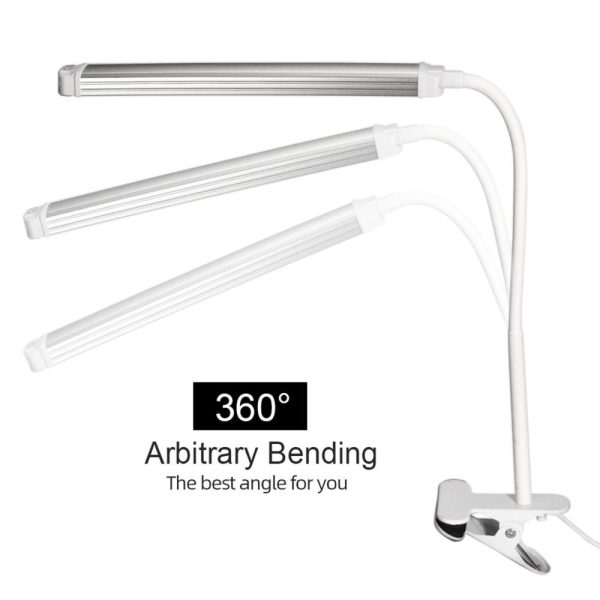 Portable lighting |   Clip-on Desk Lamp for Tattoo Nail Art Reading Beauty Makeup Table Lamp Eye Protection LED Light Bendable Flexible Reading Lamp USB Powered Silver LED Lighting Portable lighting