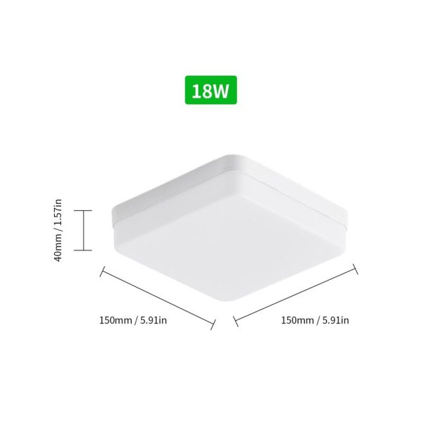 RGB Controlers |   18W 6500-7000K LEDs Ceiling Light Flush Mounting Square Ceiling Lamp for Kitchen Bedroom Hallway LED Lighting RGB Controlers