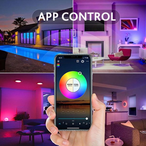 RGB Controlers |   220V Wi-fi+BT 2.4G Remote Controlling 30W Intelligent RGB Dimming Ceiling Lamp LED Lighting RGB Controlers