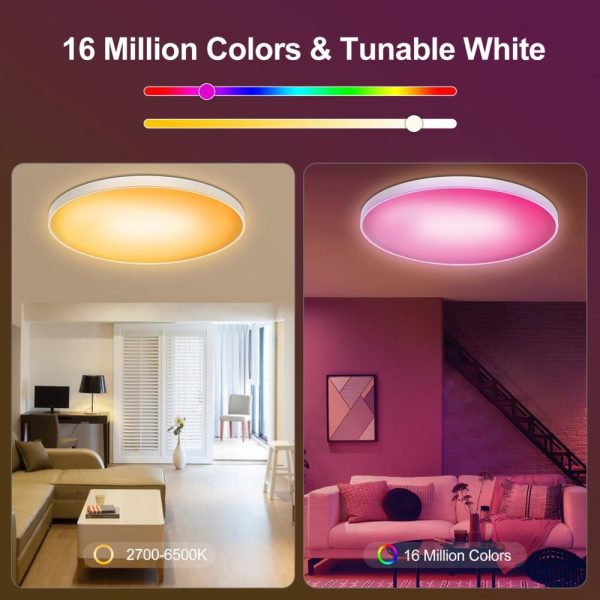 RGB Controlers |   220V Wi-fi+BT 2.4G Remote Controlling 30W Intelligent RGB Dimming Ceiling Lamp LED Lighting RGB Controlers