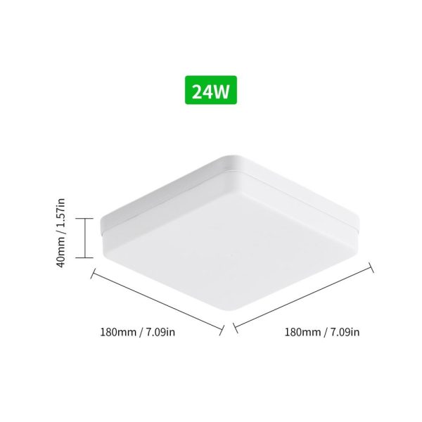 RGB Controlers |   24W 2800-3200K LEDs Ceiling Light Flush Mounting Square Ceiling Lamp for Kitchen Bedroom Hallway LED Lighting RGB Controlers