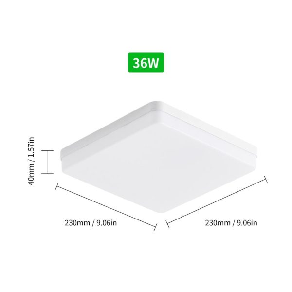 RGB Controlers |   36W 2800-3200K LEDs Ceiling Light Flush Mounting Square Ceiling Lamp for Kitchen Bedroom Hallway LED Lighting RGB Controlers