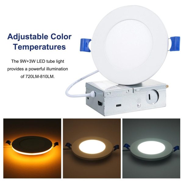 RGB Controlers |   4PCS 9W+3W LED Downight with Night Light Mode White LED Lighting RGB Controlers