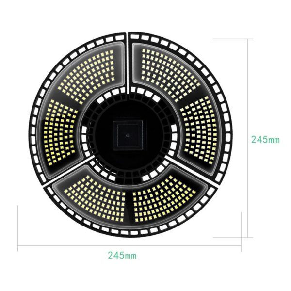 RGB Controlers |   E27 Garage Light Waterproof Collapsible Transformable Warehouse Factory Canopy Lights Black LED Lighting Black