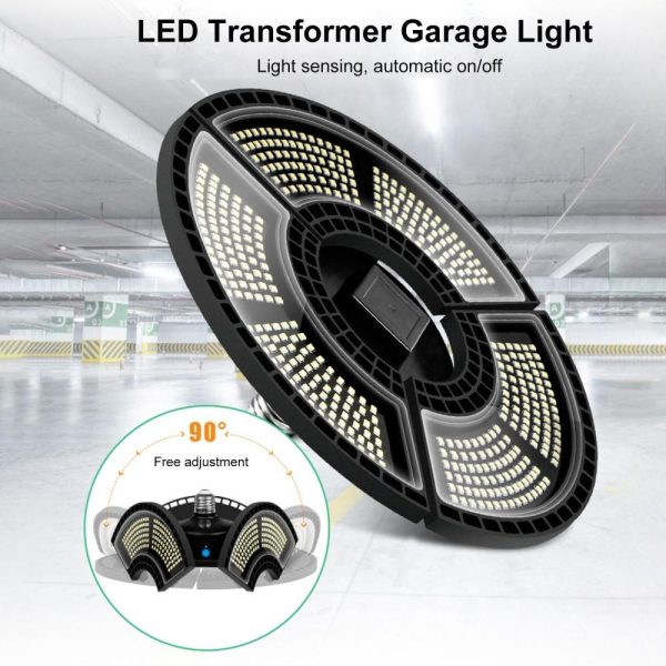 RGB Controlers |   E27 Garage Light Waterproof Collapsible Transformable Warehouse Factory Canopy Lights Black LED Lighting Black