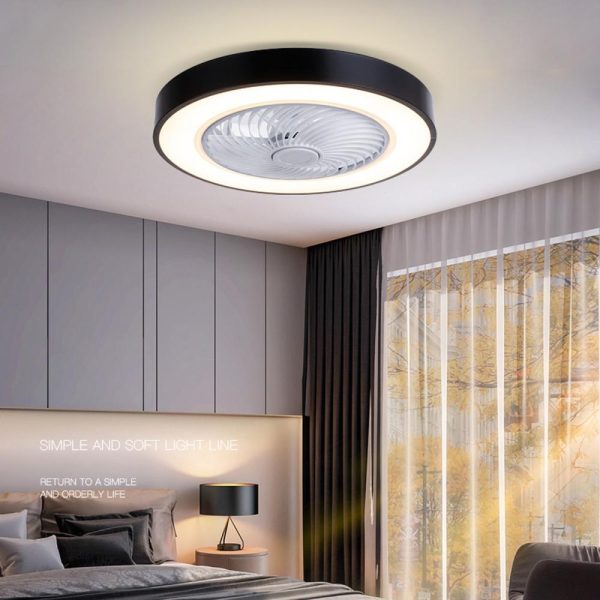 RGB Controlers |   FS0030 Ceiling Fan with Lighting with Remote Control Fan Lamp Black LED Lighting Black