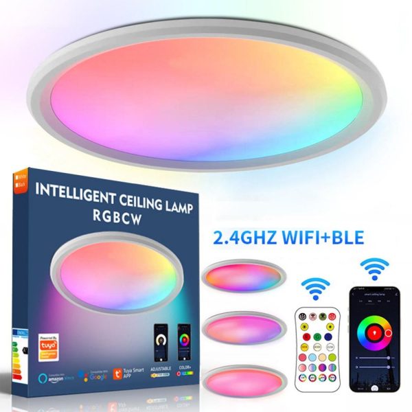 RGB Controlers |   Intelligent Graffiti Ceiling Lamp WIFI BT 2.4G Remote Control RGBCW Dimming Intelligent Voice Control Living Room Ceiling Lamp White LED Lighting RGB Controlers