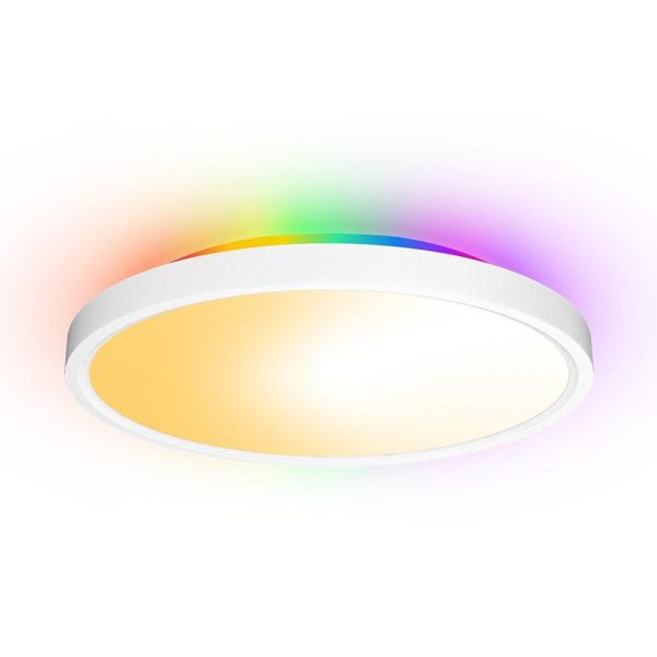 RGB Controlers |   LED Ceiling Light 30W 2700LM Round Flat Panel Light WiFi BT RGBIC/CCT/RGB 2700K-6500K Dimmable Color Changing App Control with 2.4G Remote Control White LED Lighting RGB Controlers