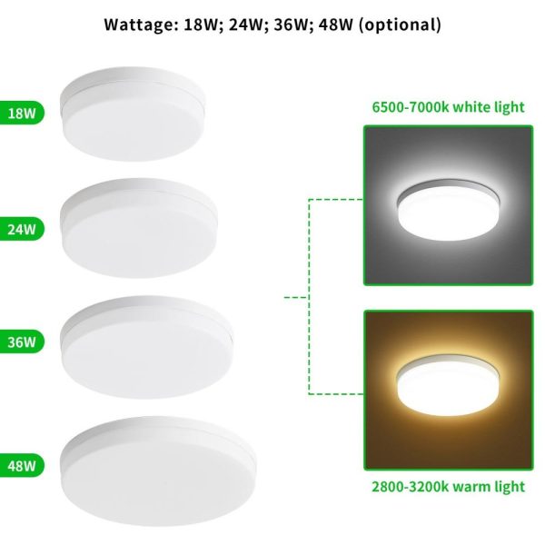 RGB Controlers |   LEDs Ceiling Light Flush Mounting 48W Round Ceiling Lamp for Kitchen Bedroom Hallway (2800-3200K Warm Light) Warm White LED Lighting RGB Controlers