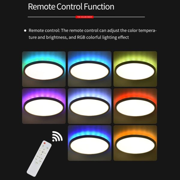 RGB Controlers |   Round RGBCW Ceiling Lamp BT Remote Dimmable Bedroom Ceiling Lamp White LED Lighting RGB Controlers