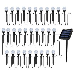 Switches |   Solar Bubbles Lawn Lamp String Set Outdoor Landscape Decoration IP65 Waterproof Leds Solar-Powered Stake Lights for Pathway/Courtyard/Garden Black LED Lighting Black