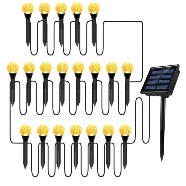 Switches |   Solar Bubbles Lawn Lamp String Set Outdoor Landscape Decoration IP65 Waterproof Leds Solar-Powered Stake Lights for Pathway/Courtyard/Garden Black LED Lighting Black