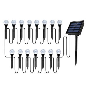 Switches |   Solar Bubbles Lawn Lamp String Set Outdoor Landscape Decoration IP65 Waterproof Leds Solar-Powered Stake Lights for Pathway/Courtyard/Garden Black LED Lighting Black