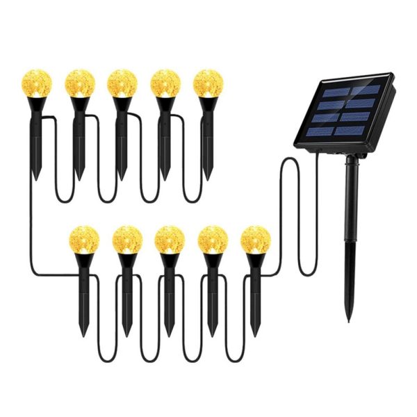 Switches |   Solar Bubbles Lawn Lamp String Set Outdoor Landscape Decoration IP65 Waterproof Leds Solar-Powered Stake Lights for Pathway/Courtyard/Garden Black LED Lighting Black