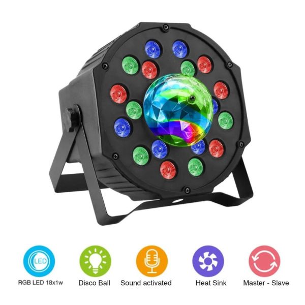 Underwater Lights |   18 Magic Balls Pat Light Stage Light Flashing Large Area Projection KTV Bar Colour Light Black LED Lights & Flashlights Black