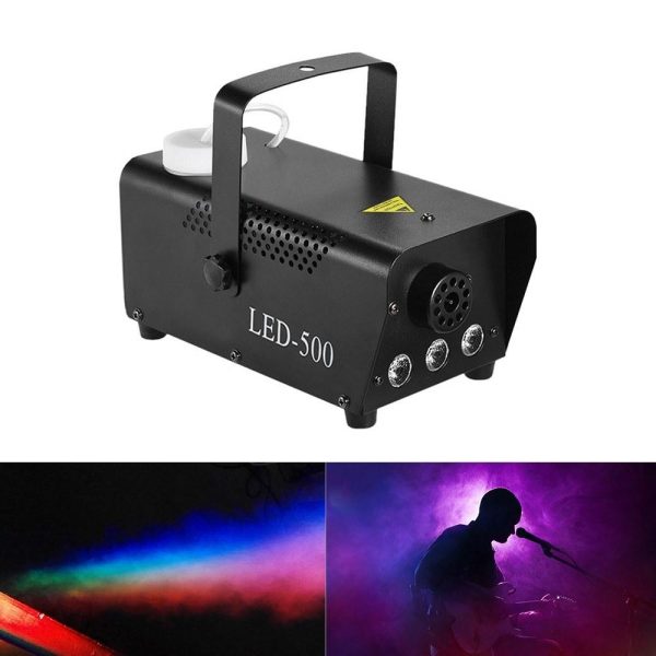 Underwater Lights |   500W RGB Portable Fog Machine with 3-Color LED Lights 250ml Tank Remote Control Black LED Lights & Flashlights Black