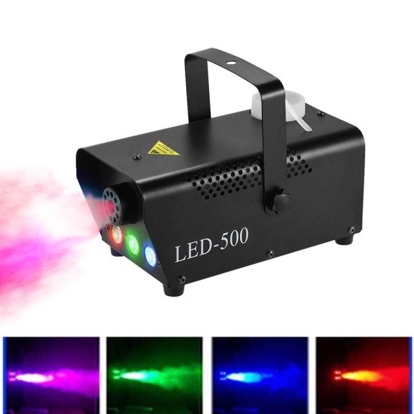 Underwater Lights |   500W RGB Portable Fog Machine with 3-Color LED Lights 250ml Tank Remote Control Black LED Lights & Flashlights Black