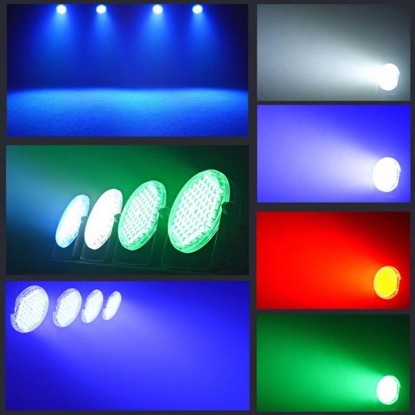 Underwater Lights |   60LEDs Par Lights Stage Par Light RGB LED Lamp Sound Activated Auto Play with Remote Control for Stage Wedding Party Disco DJ Show Club Bar Black LED Lights & Flashlights Black