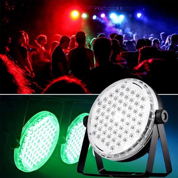 Underwater Lights |   60LEDs Par Lights Stage Par Light RGB LED Lamp Sound Activated Auto Play with Remote Control for Stage Wedding Party Disco DJ Show Club Bar Black LED Lights & Flashlights Black