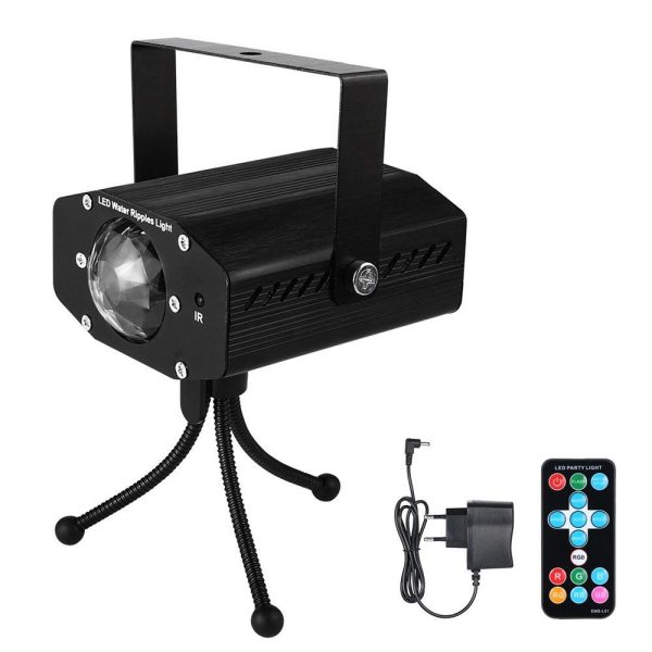 Underwater Lights |   AC110-240V 5W 3 LED RGB Mini LED Water Wave Ripple Effect Stage Light Black Black