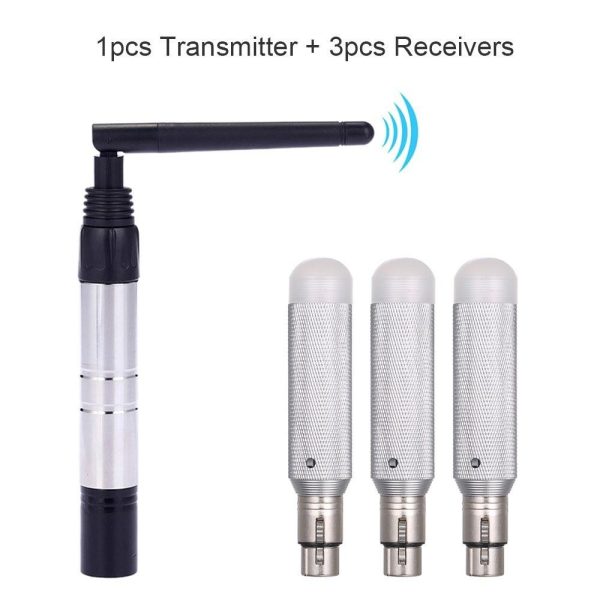 Underwater Lights |   DMX512 2.4G ISM Wireless Transmitter + 3pcs Receivers Black & Silvery LED Lights & Flashlights Black & Silvery