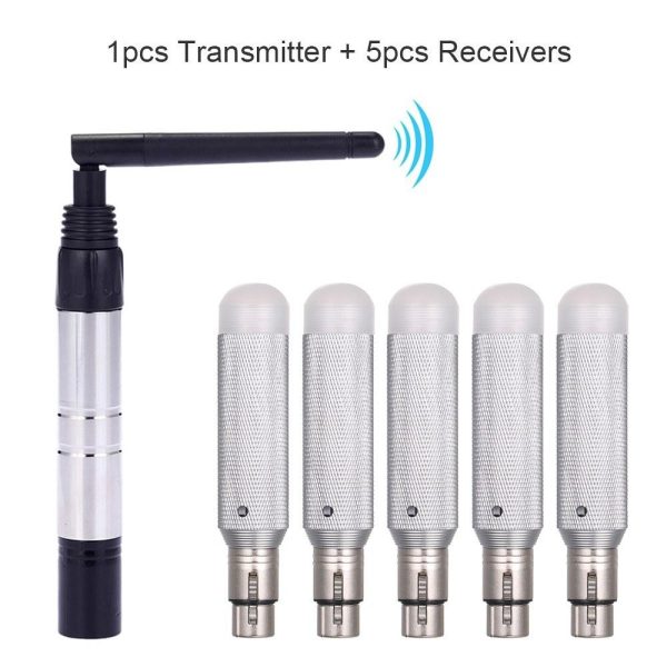 Underwater Lights |   DMX512 2.4G ISM Wireless Transmitter + 5pcs Receivers Black & Silvery LED Lights & Flashlights Black & Silvery