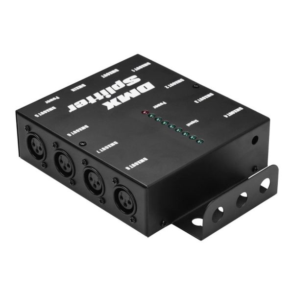 Underwater Lights |   DMX512 Optical Signal Amplifier Spliter Distributor 1 Direct Input & Output 8 Independent Outputs Black LED Lights & Flashlights Black