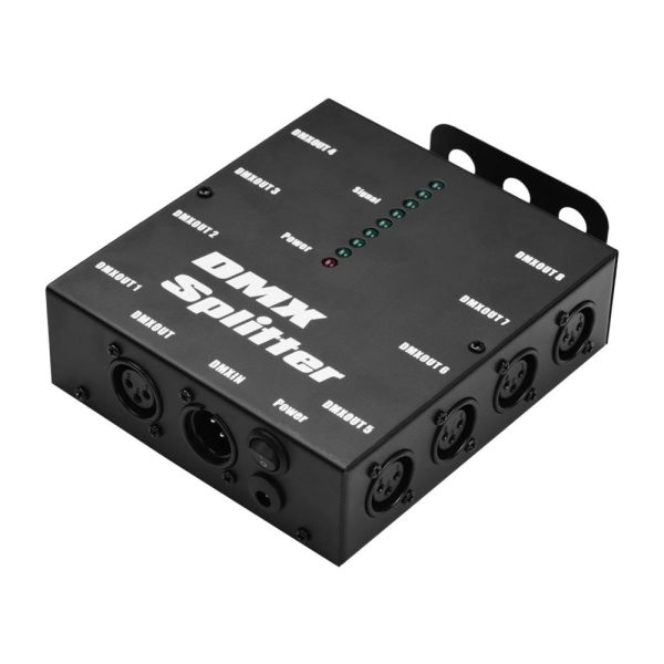 Underwater Lights |   DMX512 Optical Signal Amplifier Spliter Distributor 1 Direct Input & Output 8 Independent Outputs Black LED Lights & Flashlights Black