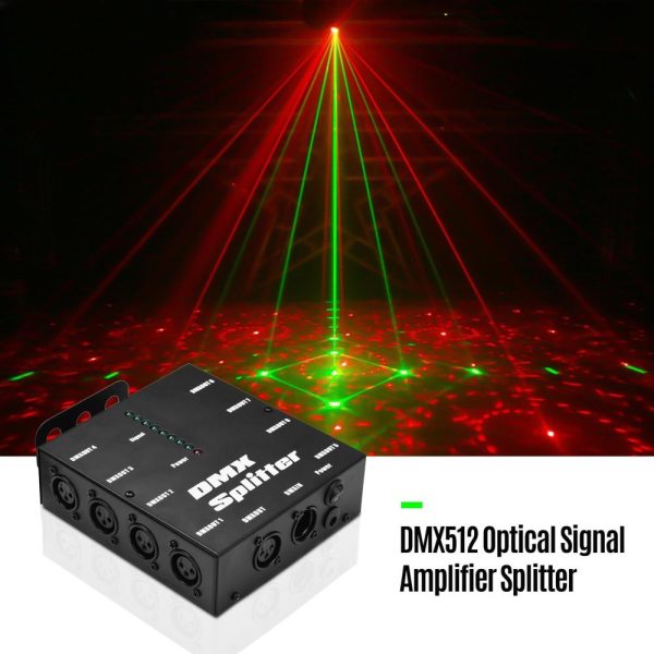 Underwater Lights |   DMX512 Optical Signal Amplifier Spliter Distributor 1 Direct Input & Output 8 Independent Outputs Black LED Lights & Flashlights Black