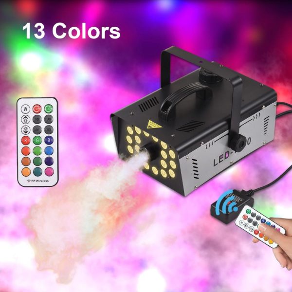 Underwater Lights |   Outdoor 18 LED Lights 13 Colors 1000W 5000CFM Smoke Machine Fog Machine with 1 Wired Receiver and 2 Wireless Remote Controls LED Lights & Flashlights Underwater Lights