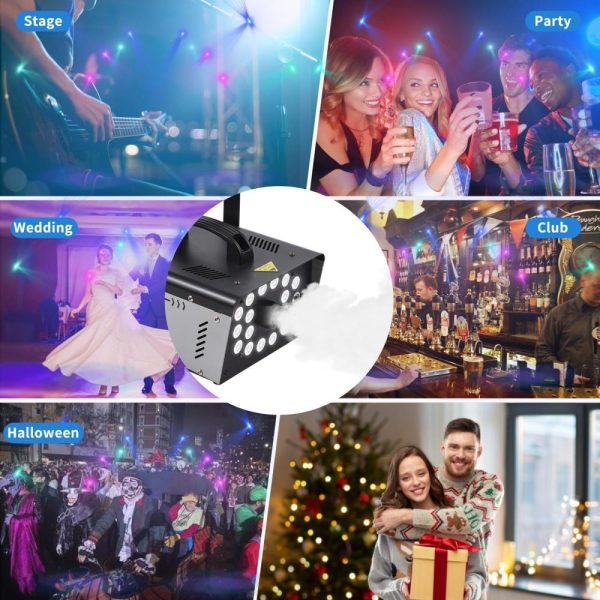 Underwater Lights |   Outdoor 18 LED Lights 13 Colors 1000W 5000CFM Smoke Machine Fog Machine with 1 Wired Receiver and 2 Wireless Remote Controls LED Lights & Flashlights Underwater Lights