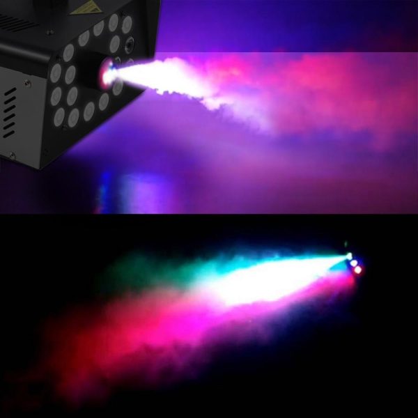 Underwater Lights |   Outdoor 18 LED Lights 13 Colors 1000W 5000CFM Smoke Machine Fog Machine with 1 Wired Receiver and 2 Wireless Remote Controls LED Lights & Flashlights Underwater Lights