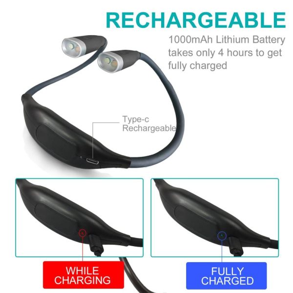 Other |   Adjustable LED Neck Light for Reading Outdoor Activities and Night Running Black LED Lighting Black