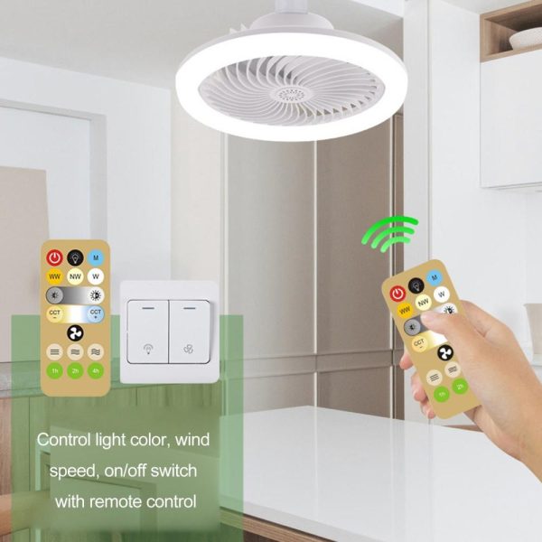 RGB Controlers |   Intelligent Remote Control LED Fan Light E27 Screw Dimmable Bedroom Aromatherapy Lighting Fan Light White LED Lighting RGB Controlers