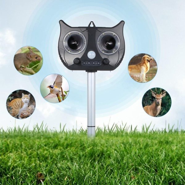 Lighting Transformers |   Solar Ultrasonics Pest Repeller Outdoor Weatherproof PIR Sensor Animal Repellent with Flashing LED Light Green LED Lighting Green