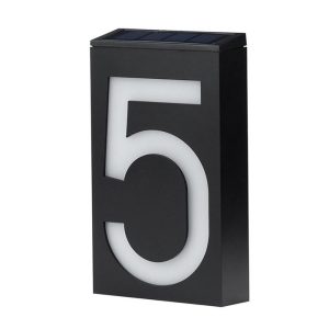 Headlights |   Solar House Number Light LED Illuminated Address Plaque for Houses Address Numbers Solar Powered LED Address Sign for Home Villa Yard Street Black & White Headlights Black & White