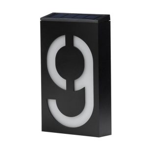 Headlights |   Solar House Number Light LED Illuminated Address Plaque for Houses Address Numbers Solar Powered LED Address Sign for Home Villa Yard Street Black & White Headlights Black & White